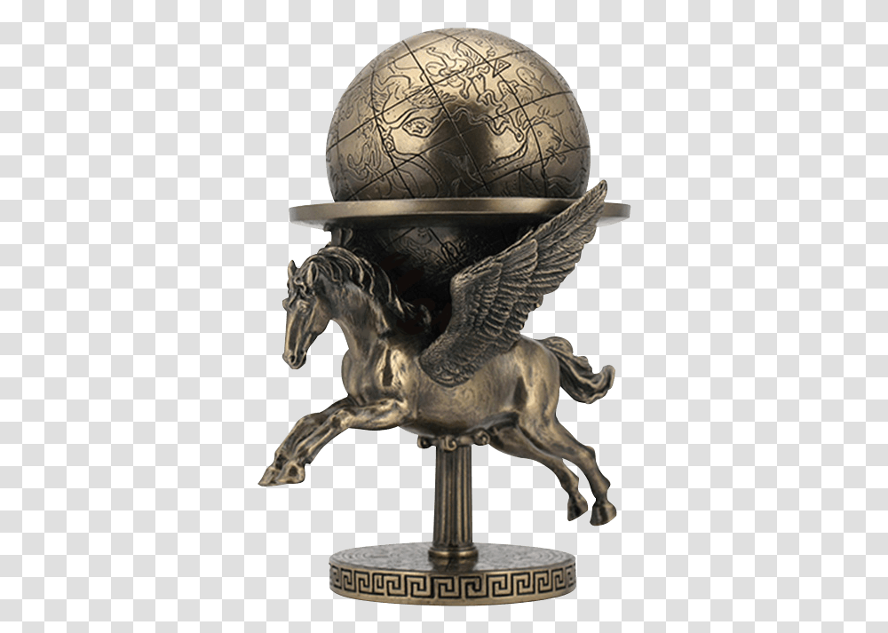 Pegasus Carrying The World Statue Pegasus, Bronze, Dinosaur, Sculpture Transparent Png