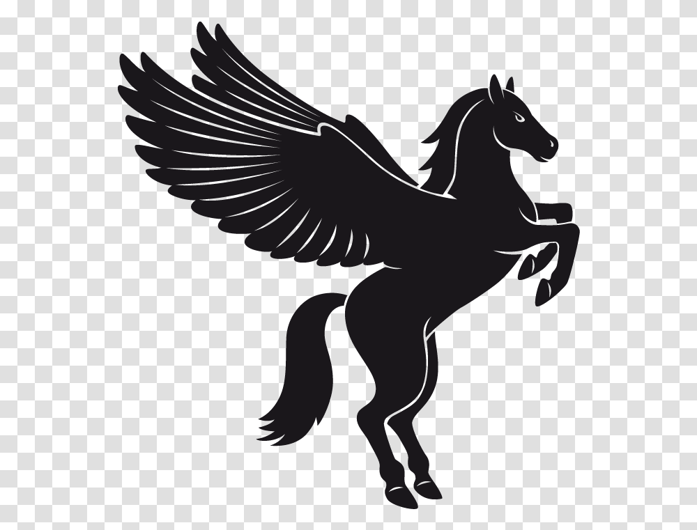 Pegasus Flying Horses Pegasus, Silhouette, Mammal, Animal, Bird Transparent Png