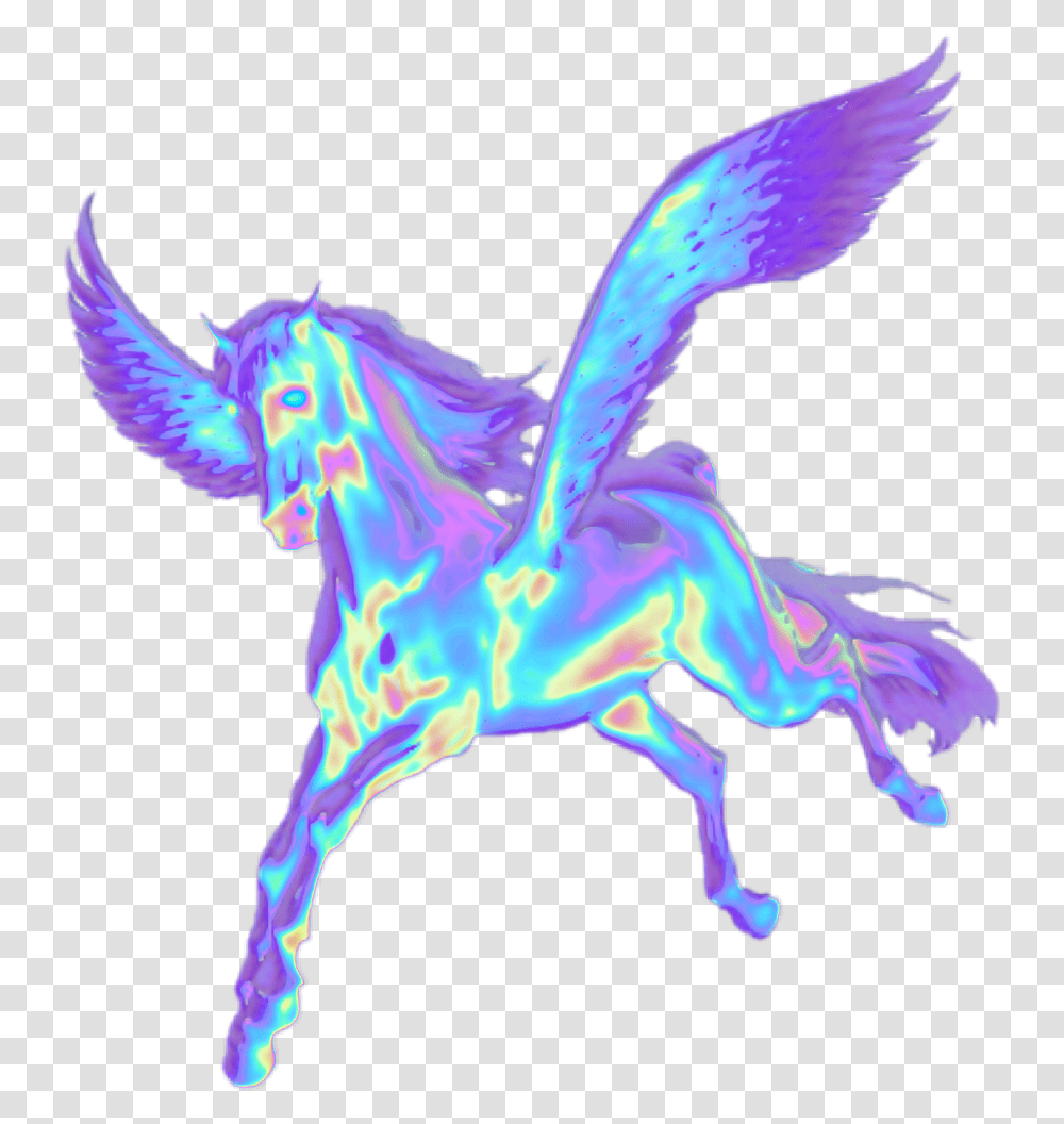 Pegasus Holographic Unicorndinaaaaaahfreetoedit Holographic Unicorn, Chicken, Bird Transparent Png