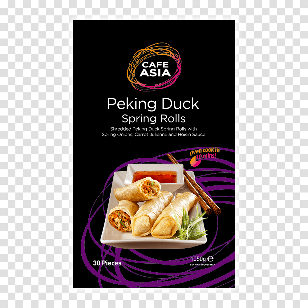 Peking Duck Quad Copy Cafe Asia Vegetable Spring Rolls, Advertisement, Poster, Food, Flyer Transparent Png
