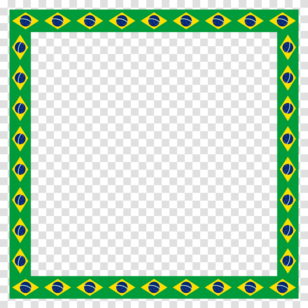 Pele Brazil Flag Border Illustration Frame Of Brazil, Blackboard Transparent Png