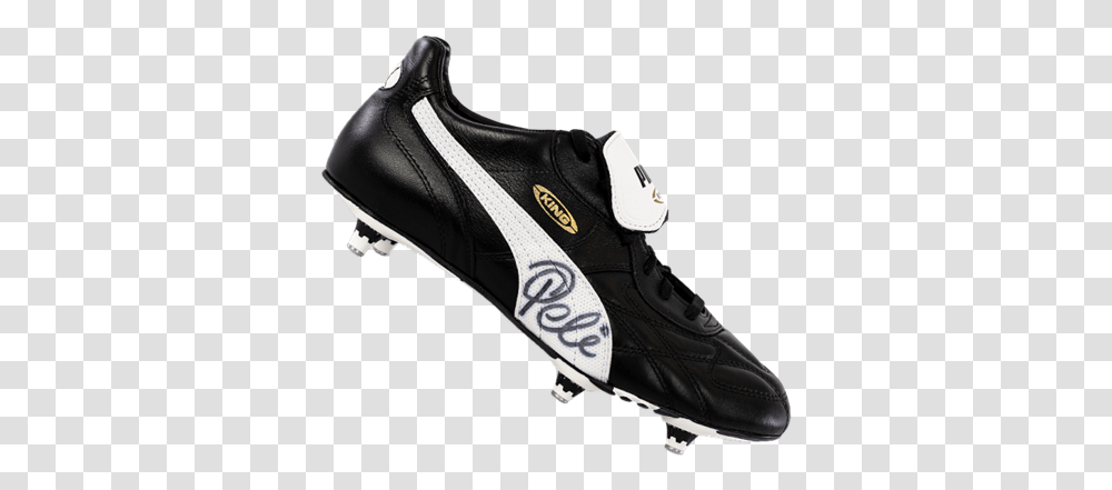 Pele Signed Retro Black Puma King Boot Icons Coa Puma King Pele Football Boots, Clothing, Apparel, Shoe, Footwear Transparent Png