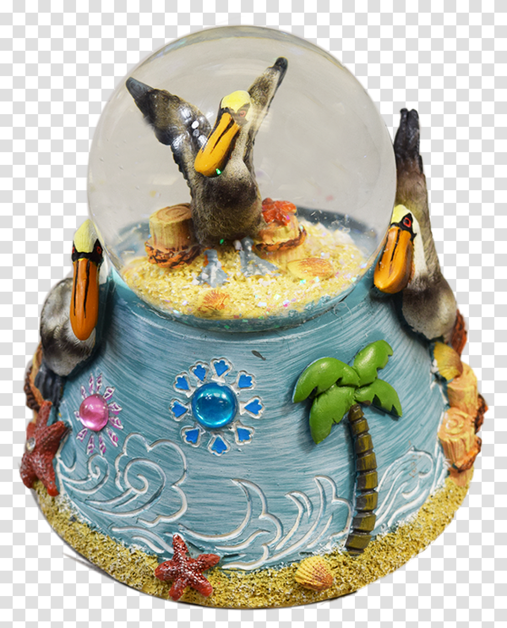 Pelican 65mm Snow Globe Cake Decorating, Birthday Cake, Food, Water, Animal Transparent Png