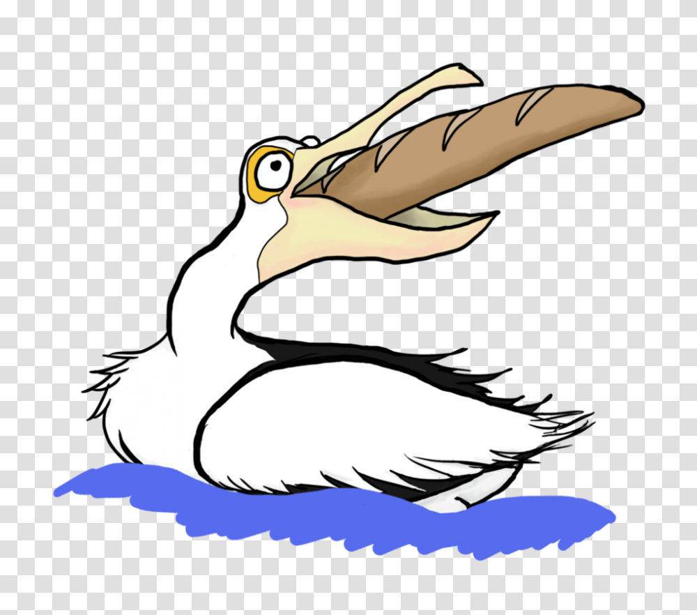 Pelican Choking On A Baguette, Bird, Animal Transparent Png