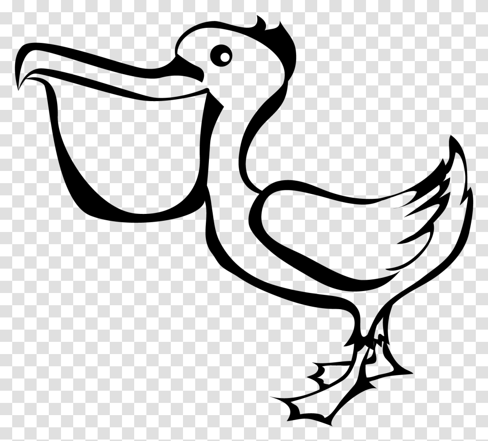 Pelican Clipart Vector Pelican Black And White Clipart, Outdoors, Nature, Astronomy, Outer Space Transparent Png