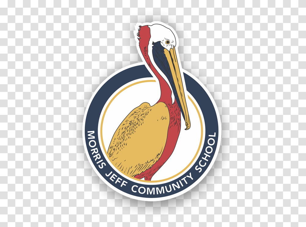 Pelican Morris Jeff Community School Logo, Bird, Animal, Stork, Beak Transparent Png