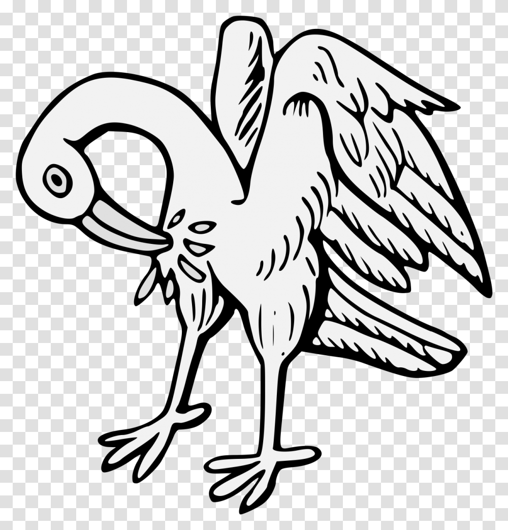 Pelican Traceable Heraldic Art Illustration, Animal, Bird, Stencil, Eagle Transparent Png