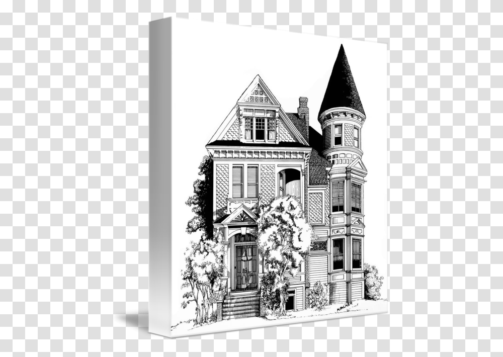 Pen And Ink Drawings Of Victorian Houses, Spire, Tower, Architecture Transparent Png