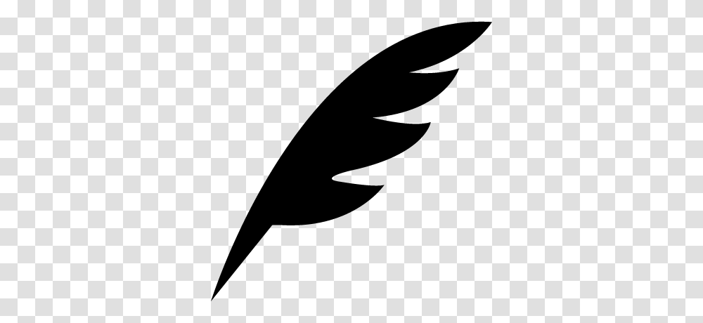 Pen Feather Black Diagonal Shape Of A Bird Wing Free Vectors, Gray, World Of Warcraft Transparent Png