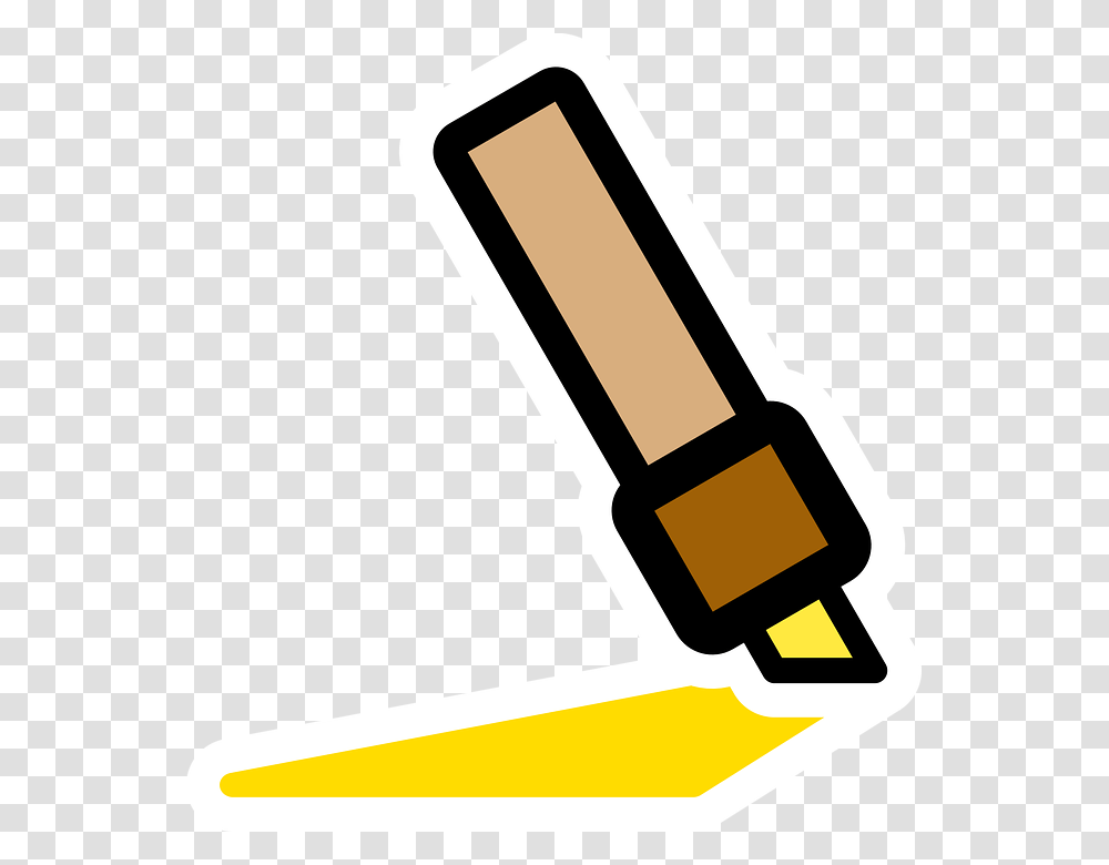Pen Marker Yellow Felt Pen Office Marker Pen, Shovel, Tool Transparent Png