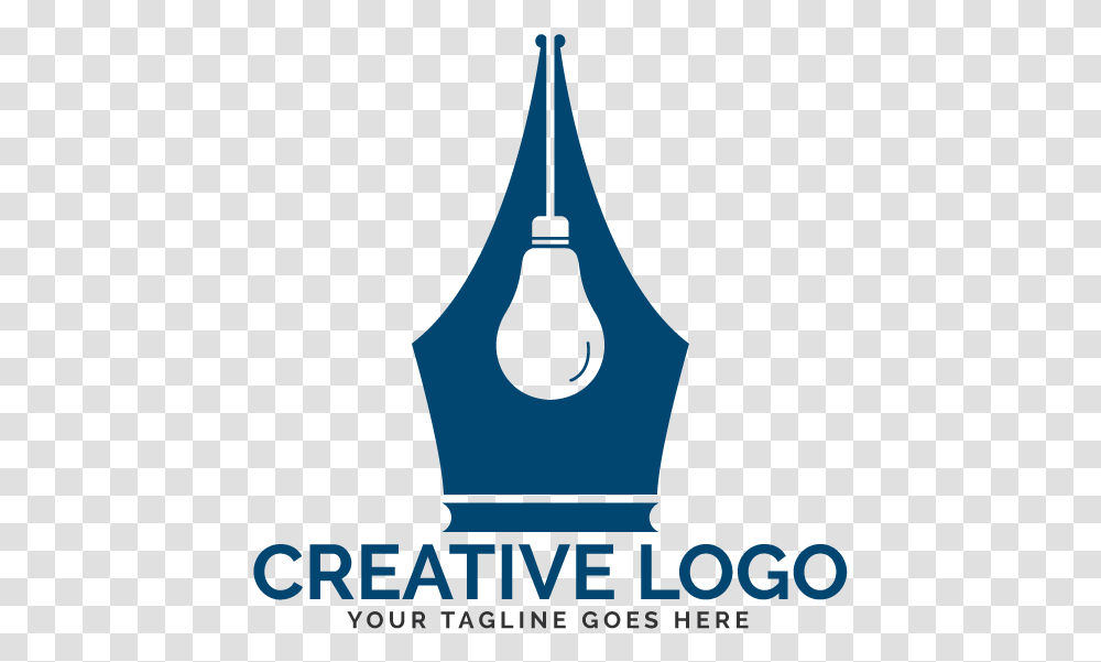 Pen Nib And Bulb Logo Idea Pen Logo, Silhouette, Lighting Transparent Png