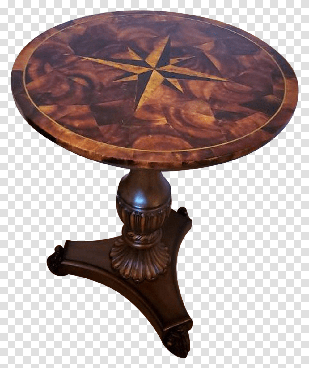 Pen Shell Inlaid Marquetry Nautical Star Side Table Coffee Table, Furniture, Lamp, Tabletop, Dining Table Transparent Png