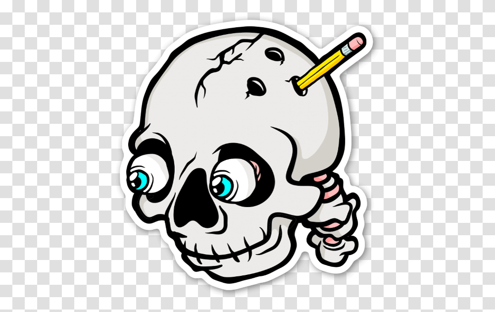 Pen Skulle Sticker, Stencil, Giant Panda Transparent Png