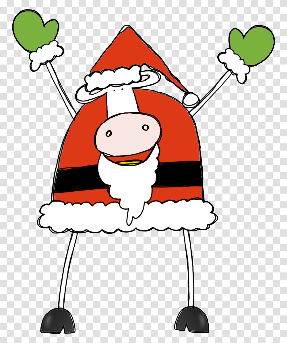 Pencil And In Color Christmas Cow Clip Art, Meal, Dish, Performer Transparent Png