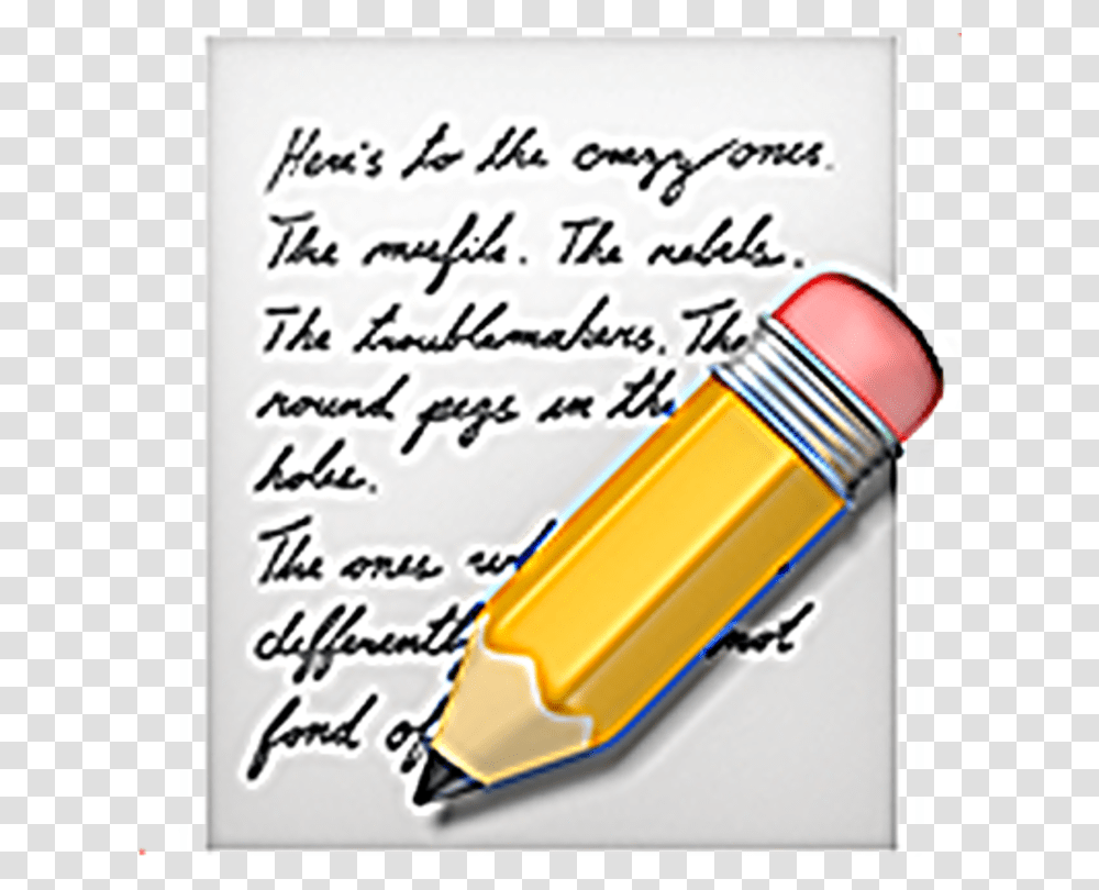Pencil And Paper Emoji, Handwriting Transparent Png