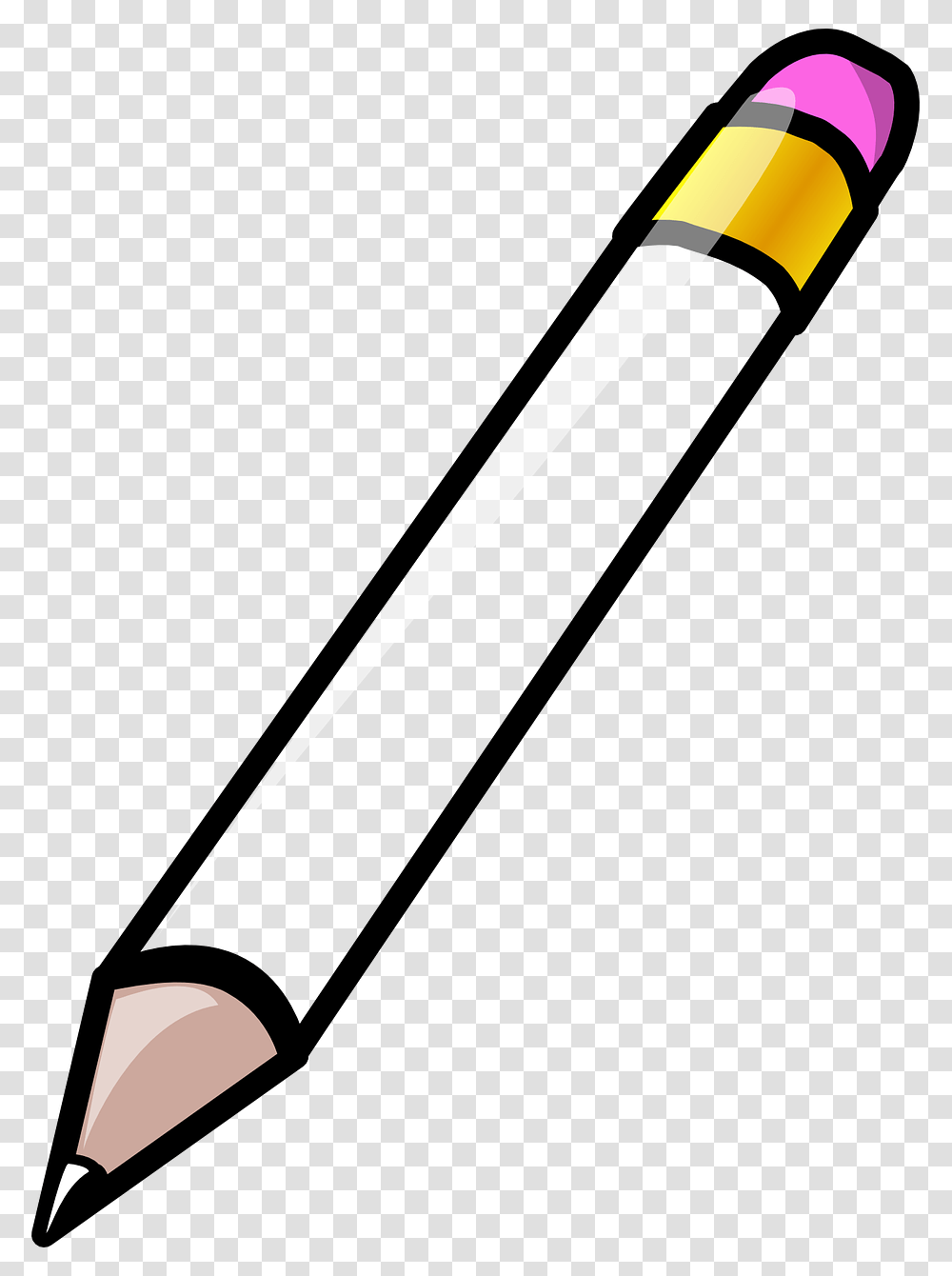 Pencil Clipart Black And White, Stick, Hammer, Tool, Baton Transparent Png