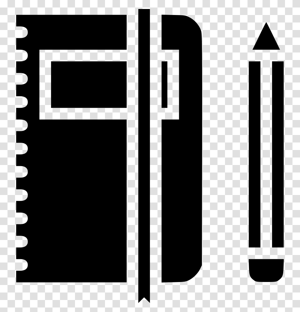 Pencil Clipart Pen And Notebook Icon, Stencil, Number Transparent Png