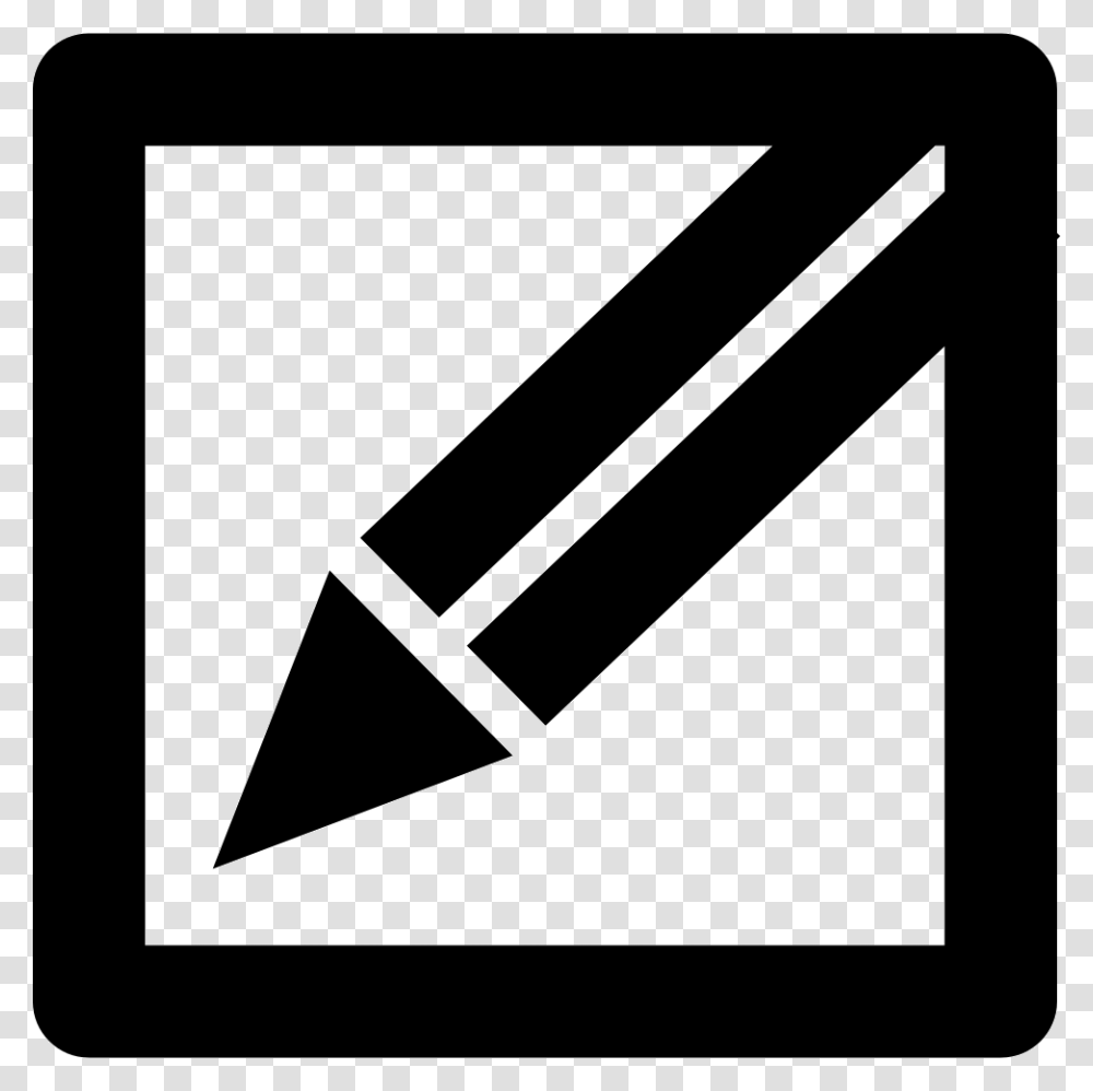 Pencil In A Square Edit Or Write Interface Button Symbol, Label, Triangle, Sign Transparent Png