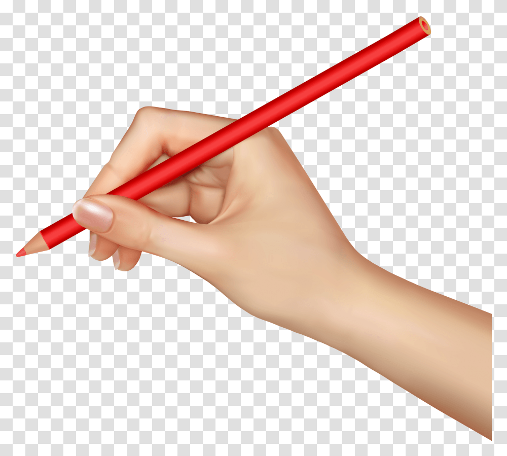Pencil In Hand Clipart Hand Holding Pencil, Person, Human Transparent Png