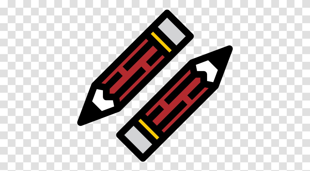 Pencil Stationary School Drawing Arts Icon Free Pik Horizontal, Bomb, Weapon, Weaponry, Dynamite Transparent Png