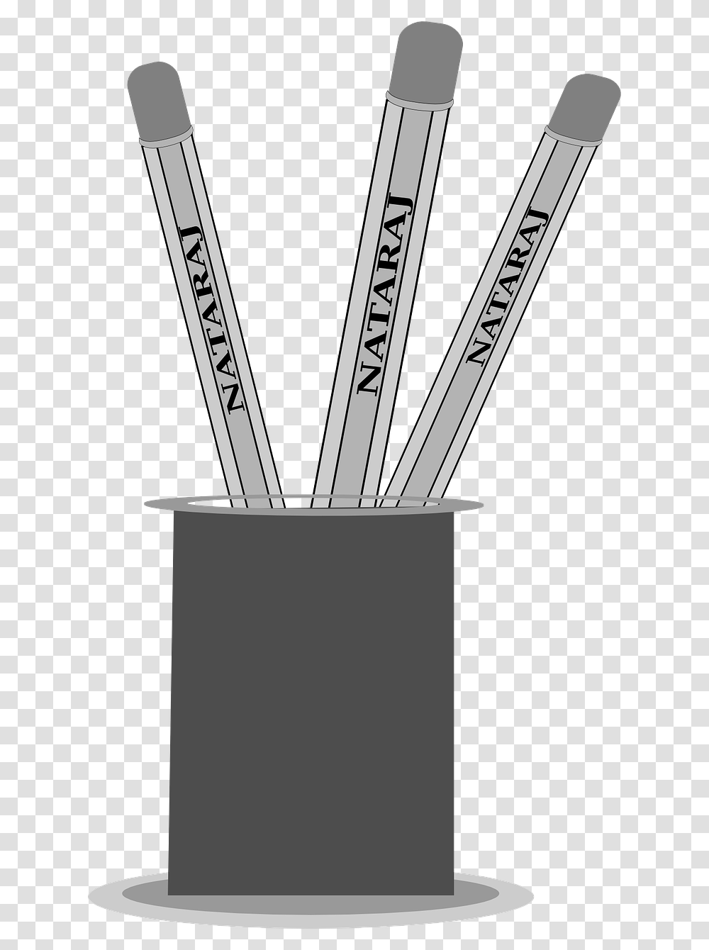 Pencils Stand Black And White Transparent Png