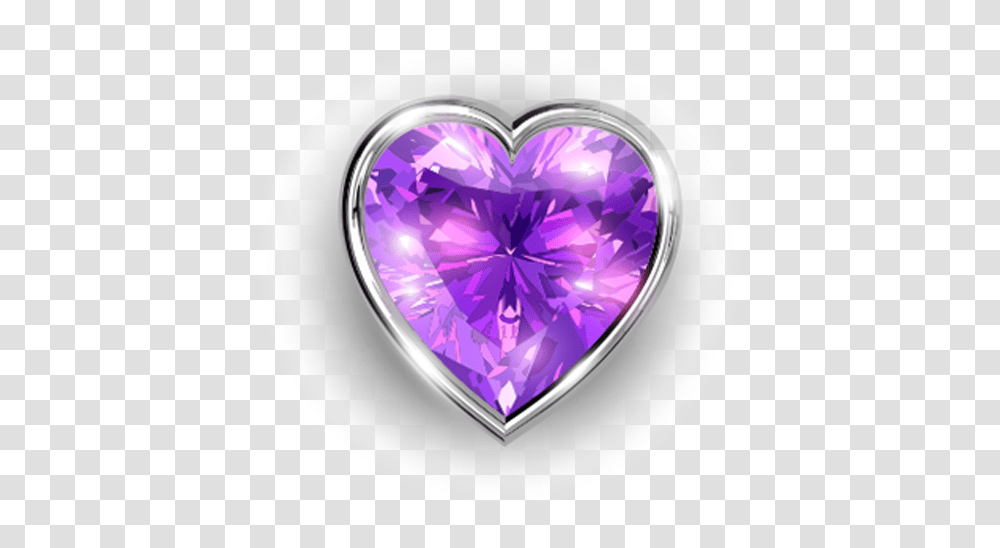 Pendant Purple Heart Diamond, Accessories, Accessory, Jewelry, Amethyst Transparent Png