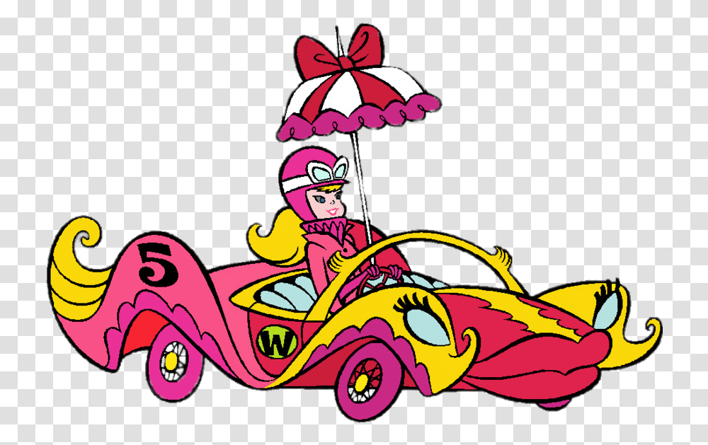 Penelope Pitstop Driving Compact Pussycat, Vehicle, Transportation Transparent Png