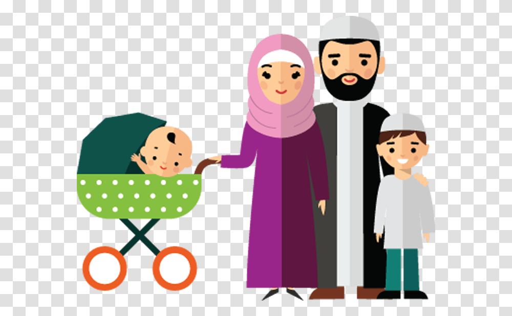 Pengajian Ldii Twitter Tweet Muslim Family Cartoon Clipart Muslim Family Cartoon, Person, Human, People, Coat Transparent Png