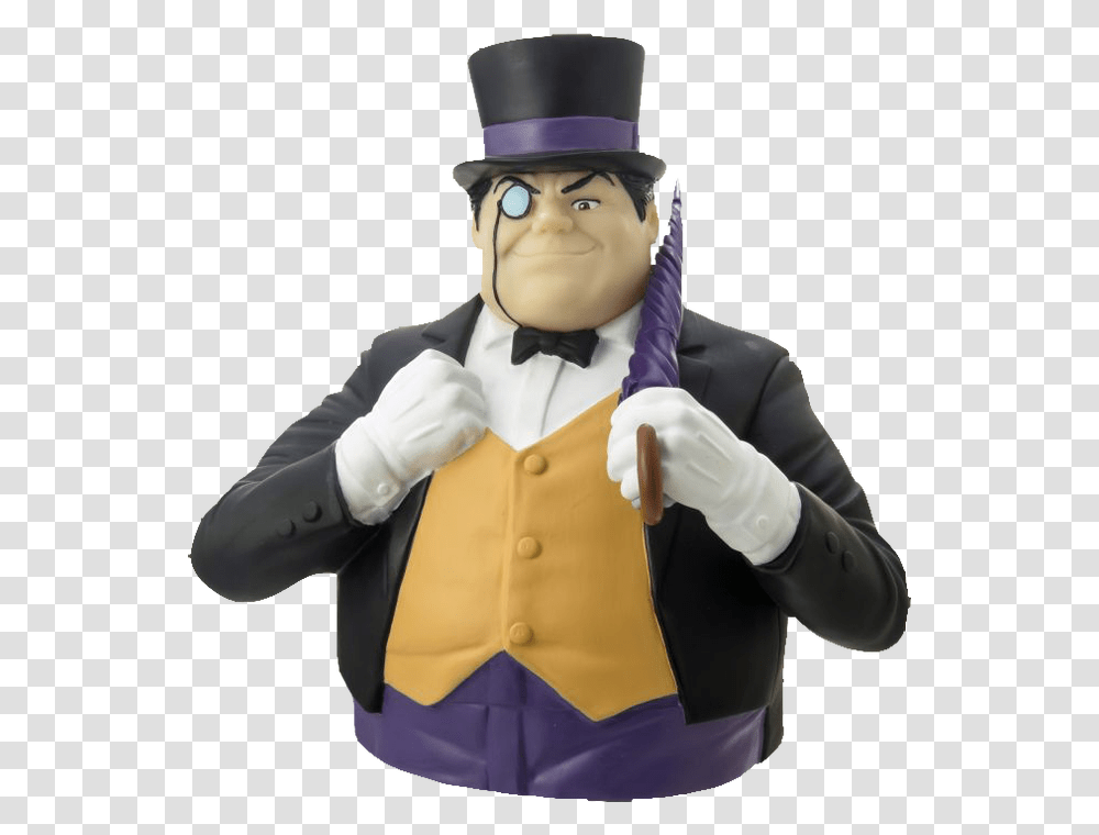 Penguin Bust Bank Penguin, Person, Human, Figurine, Performer Transparent Png