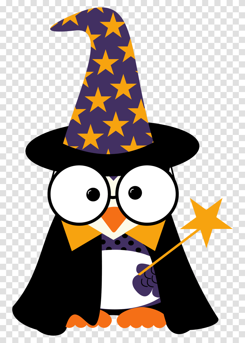 Penguin Clipart Halloween Free Download Buhos Animados De Halloween, Apparel, Party Hat, Star Symbol Transparent Png