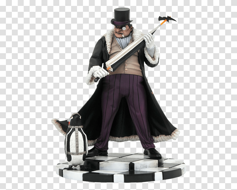Penguin Dc Gallery 9 Pvc Diorama Statue Birds Of Prey Harley Quinn Figure, Person, Costume, Performer Transparent Png