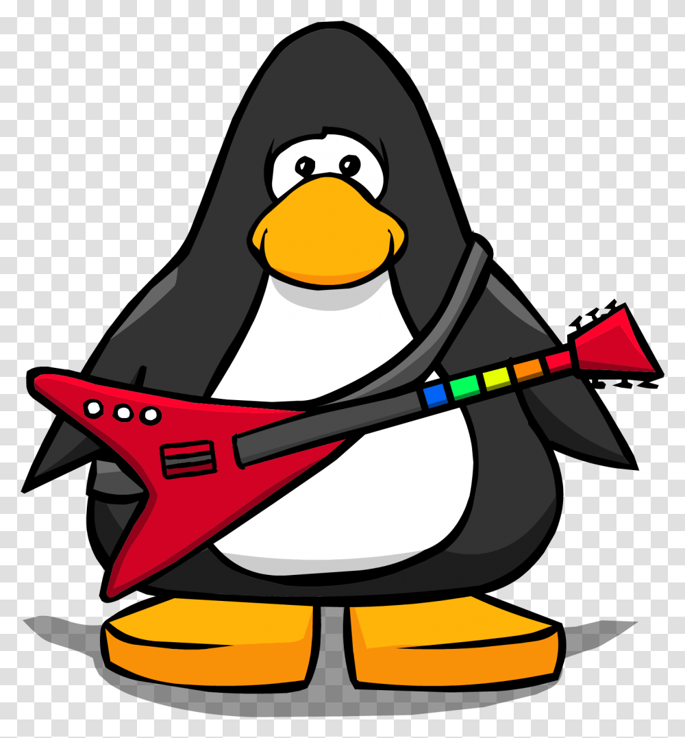 Penguin Hero Guitar, Label, Bird, Animal Transparent Png