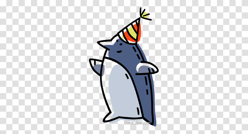 Penguin In A Funny Hat Royalty Free Vector Clip Art Illustration, Label, Animal, Plant, Food Transparent Png