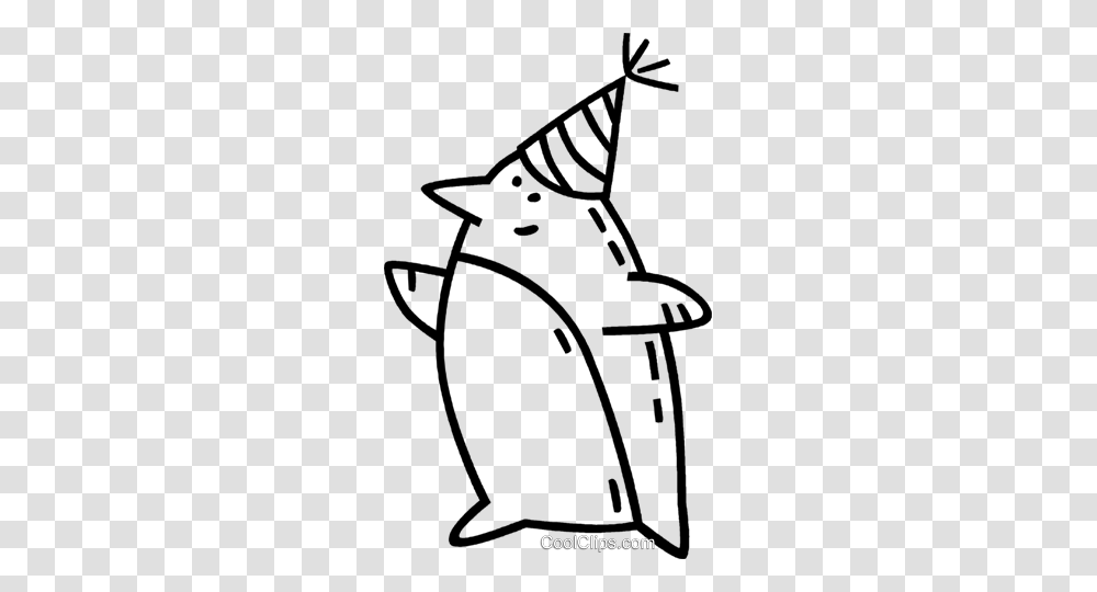 Penguin In A Funny Hat Royalty Free Vector Clip Art Illustration, Stencil, Label Transparent Png
