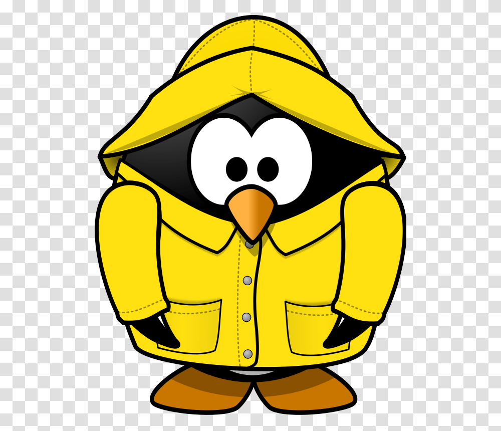 Penguin In The Rain, Helmet, Apparel, Bird Transparent Png