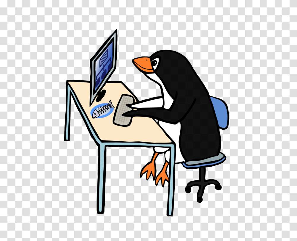 Penguin Laptop Tux Computer Linux, Standing, Person, Bird, Female Transparent Png