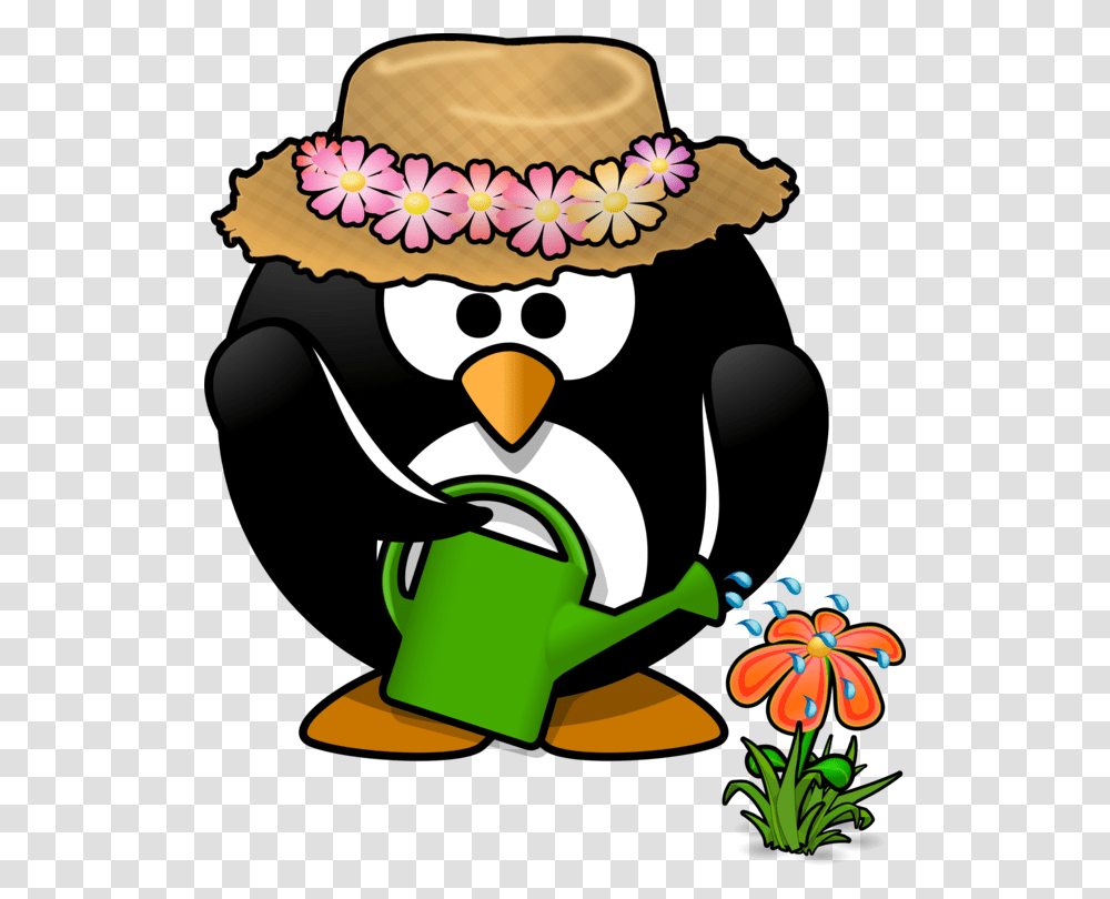 Penguin Raised Bed Gardening Watering Cans, Apparel, Hat, Tin Transparent Png
