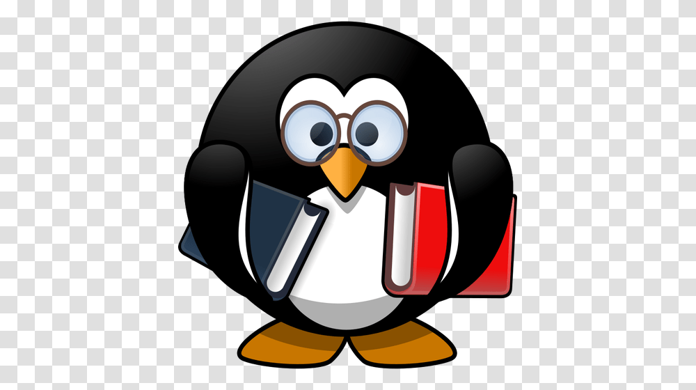 Penguin With Textbooks Vector Image, Bird, Animal, Angry Birds Transparent Png
