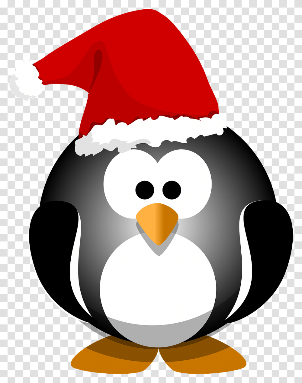 Penguins With Santa Hats, Bird, Animal, Snowman, Winter Transparent Png
