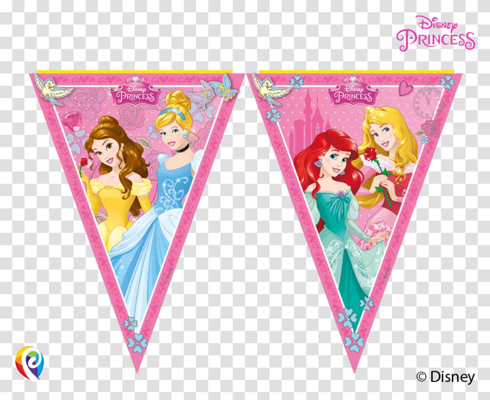 Pennant Banner Free Disney Princess Banner, Triangle, Cream, Dessert, Food Transparent Png