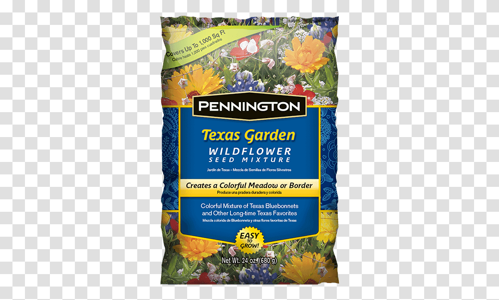 Pennington Texas Garden Wildflower Mix Tx Wildflower Seed Mix, Advertisement, Poster, Flyer, Paper Transparent Png