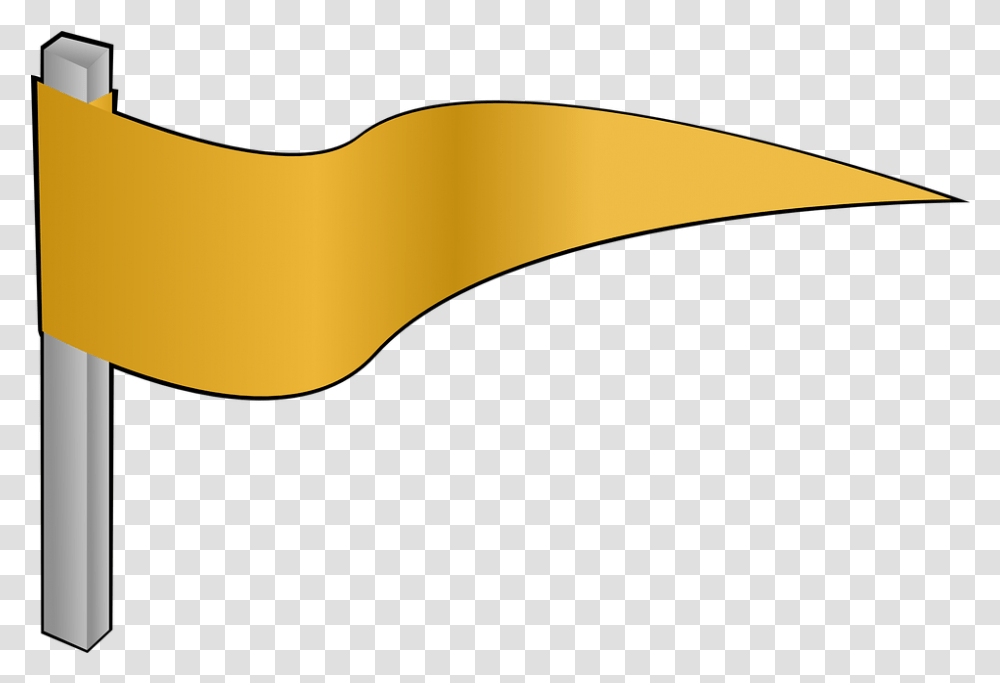 Pennon Flag Yellow Gold Flag Clipart, Axe, Tool, Food, Animal Transparent Png