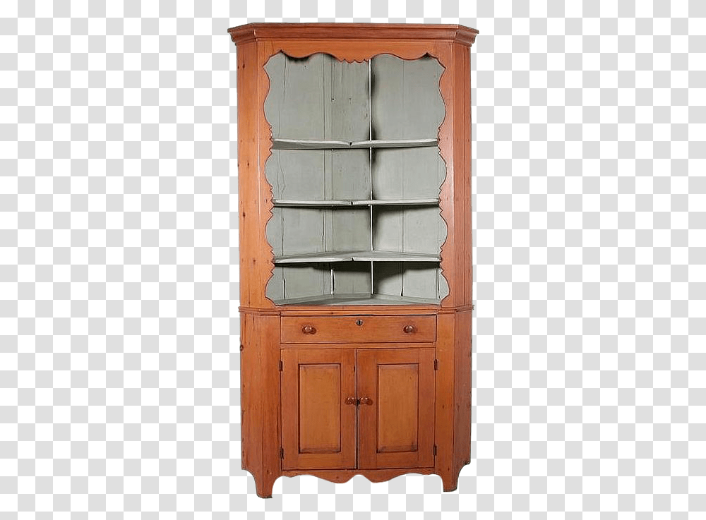 Pennsylvania Pine Open Front Corner Cupboard, Furniture, Closet, Cabinet, Shelf Transparent Png