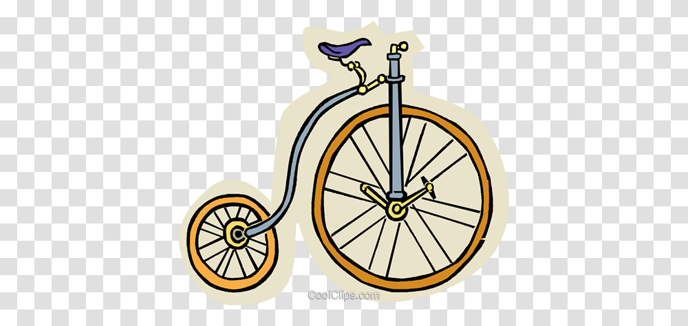 Penny Farthing Bicycle Royalty Free Vector Clip Art Illustration, Vehicle, Transportation, Bike, Wheel Transparent Png