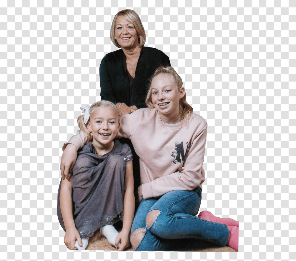 Penny Keetch Died Of A Brain Tumour Age 59 Pictured Sitting, Person, People, Family, Pants Transparent Png