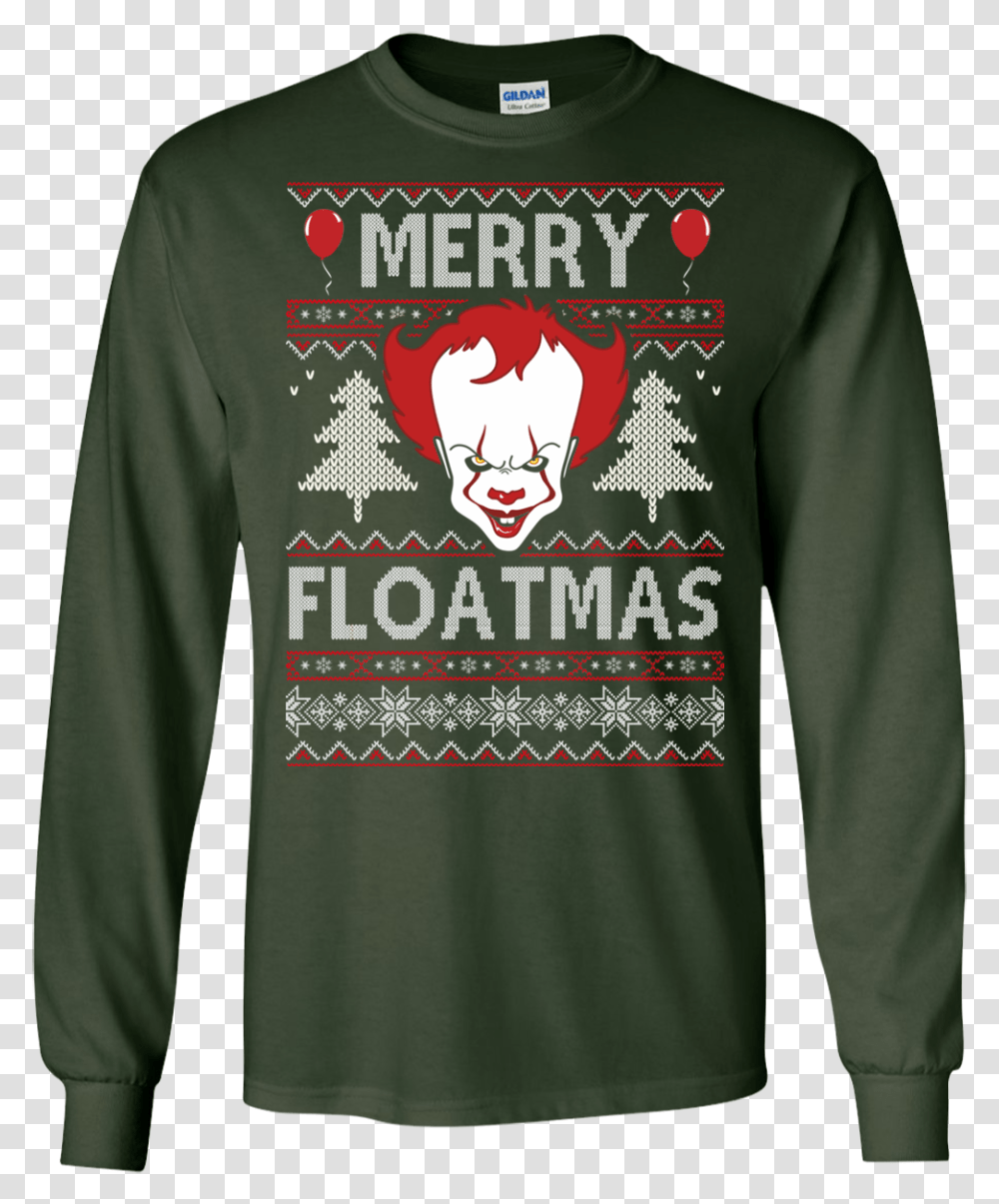 Pennywise Christmas Shirt, Sleeve, Apparel, Long Sleeve Transparent Png