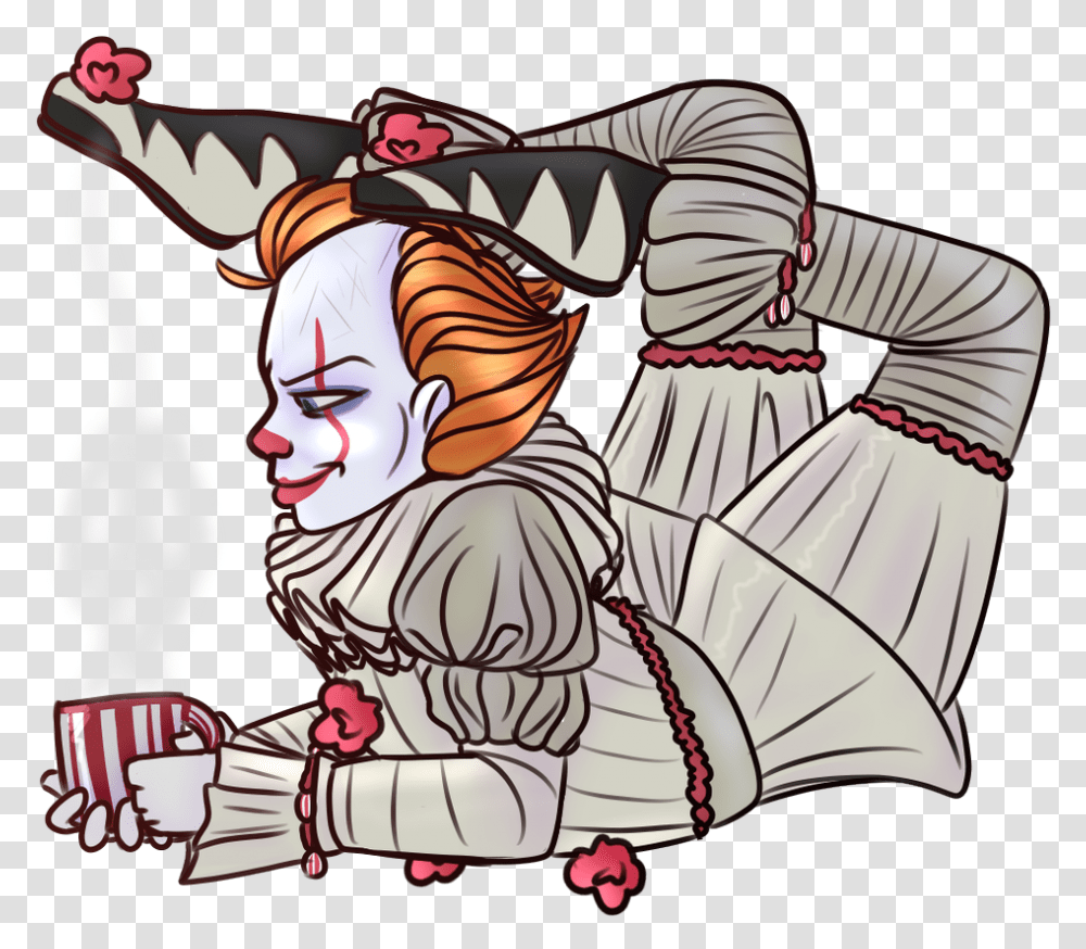 Pennywisefanart Hashtag Cartoon Pennywise Fan Art Funny Comic, Person, Pillow, Cushion, Book Transparent Png
