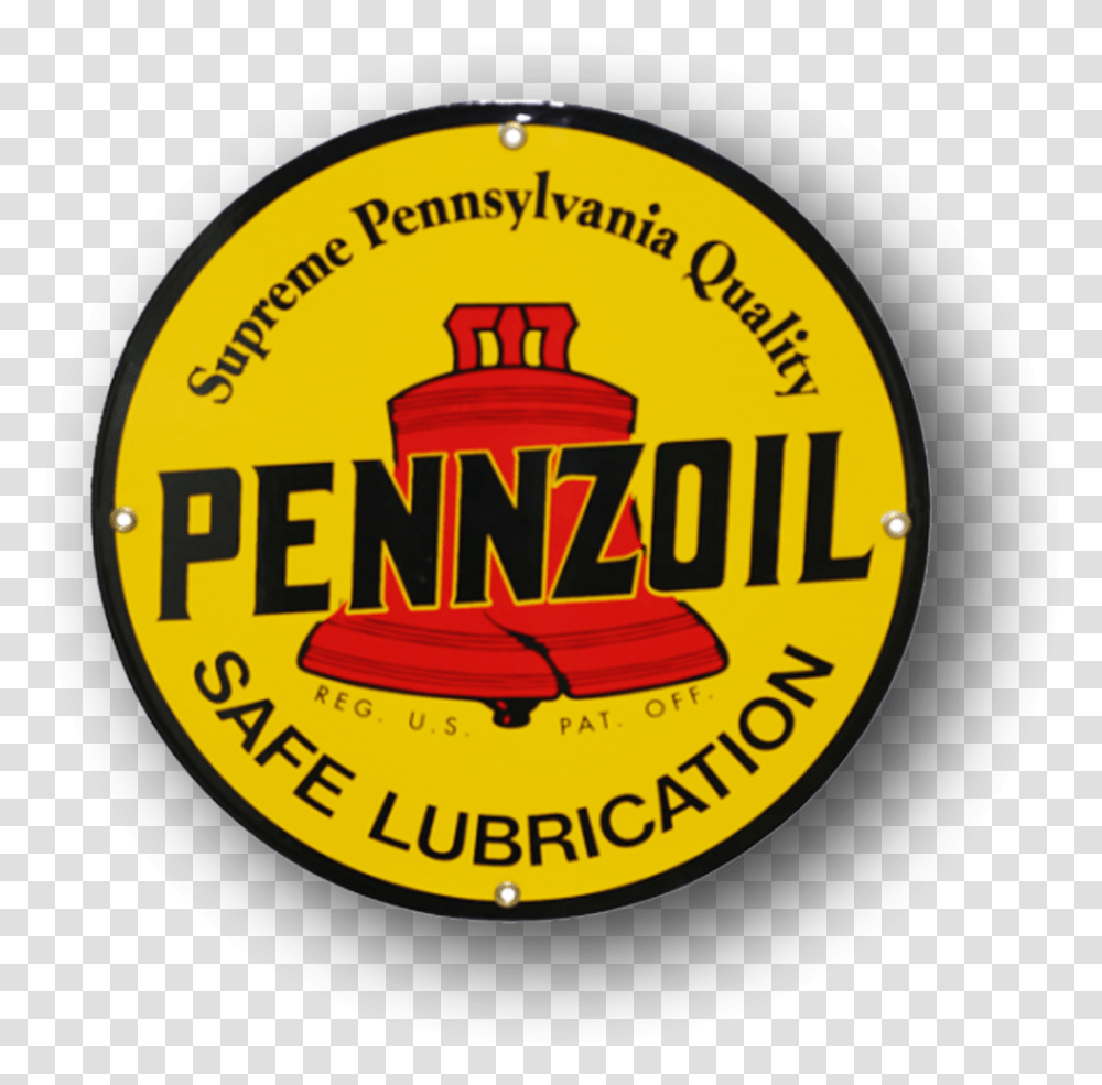 Pennzoil Porcelain Logo Pennzoil, Label, Text, Symbol, Leisure Activities Transparent Png