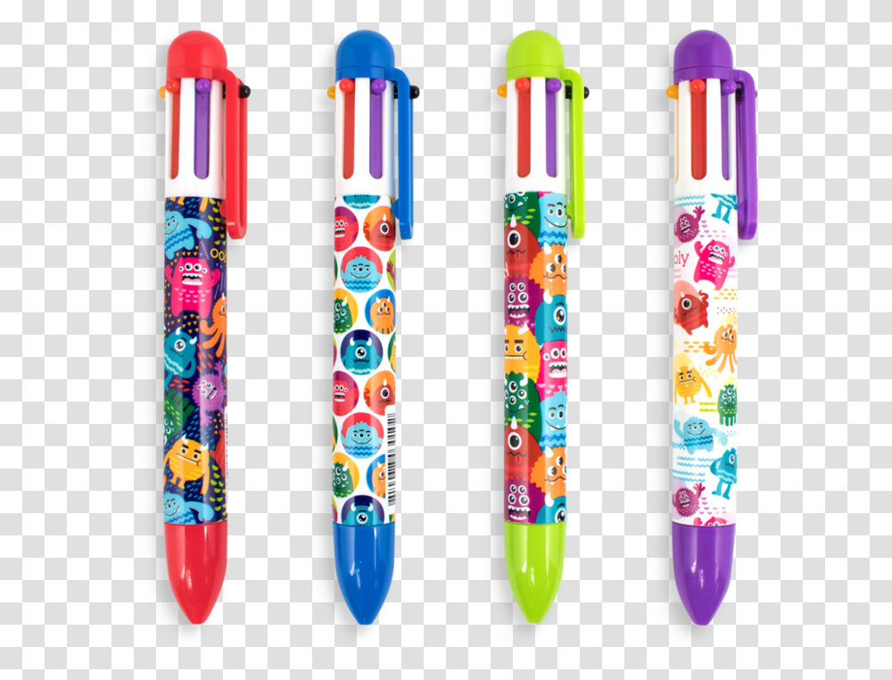 Pens Multi Colored Pen, PEZ Dispenser Transparent Png
