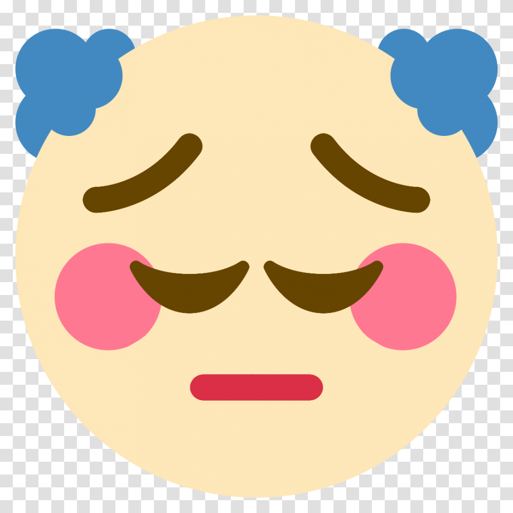 Pensive Clown Discord Emoji Pensive Discord Emoji, Food, Label, Face Transparent Png